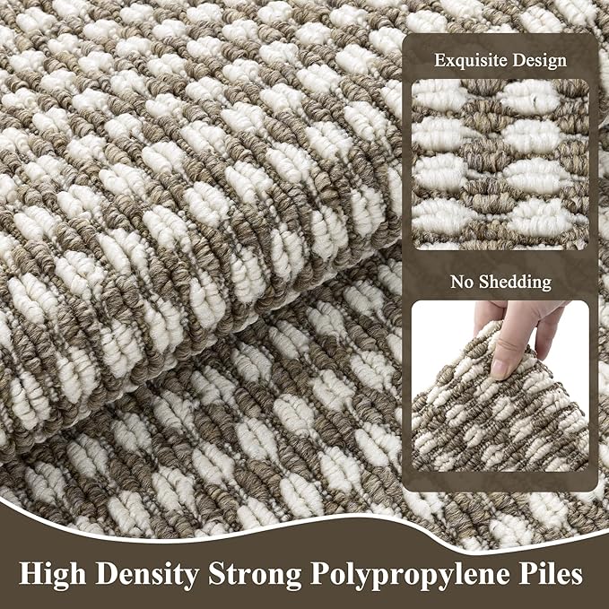 Ileading Hallway Runner Rug 2'x10' Heavy-Duty Durable Entryway Floor Mat with Non Slip Rubber Backing for Busy Traffic Extended Indoor Doormat Machine Washable Brown Kitchen Throw Rug for Corridor