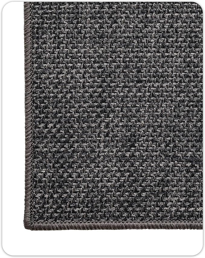 Color&Geometry Thin Door Mat Indoor Entrance Non Slip Rubber Backed, 17''x30'' Indoor Door Mats for Entryway, Dirt Trapper Doormat Washable Front Door Rugs, Charcoal Grey