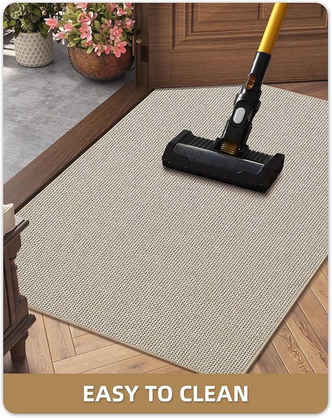 Color&Geometry Oversized Door Mat Non Slip Rubber Backed, 24"x36" Front Door Mat Indoor Outdoor Rug, Dirt Trapper Doormat, Heavy Duty Front Door Rugs, Oatmeal Beige