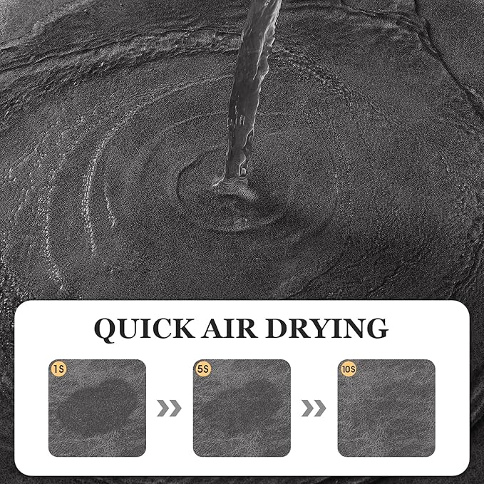 ACCUMTEK Non Slip Bath Mat, Thin Bathroom Rugs Fit Under Door, Quick Dry Bath Mats, Machine Washable Bath Rugs for Bathroom, Bathtub & Kitchen, Charcoal Gray/Crackle/32 x20