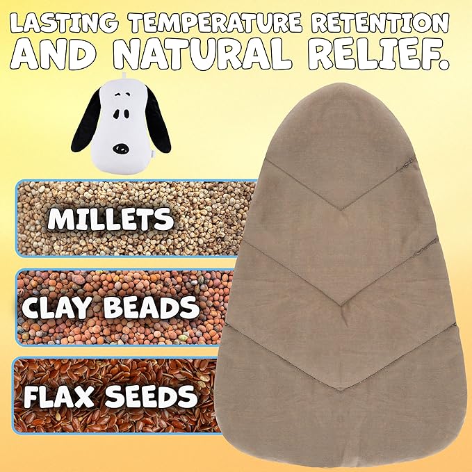Peanuts Snoopy Microwave Heating Pad for Neck Shoulder Back Pain Cramp Relief Plush Warm Compress Cold Therapy Reusable Heat Pack Gifts for Seniors
