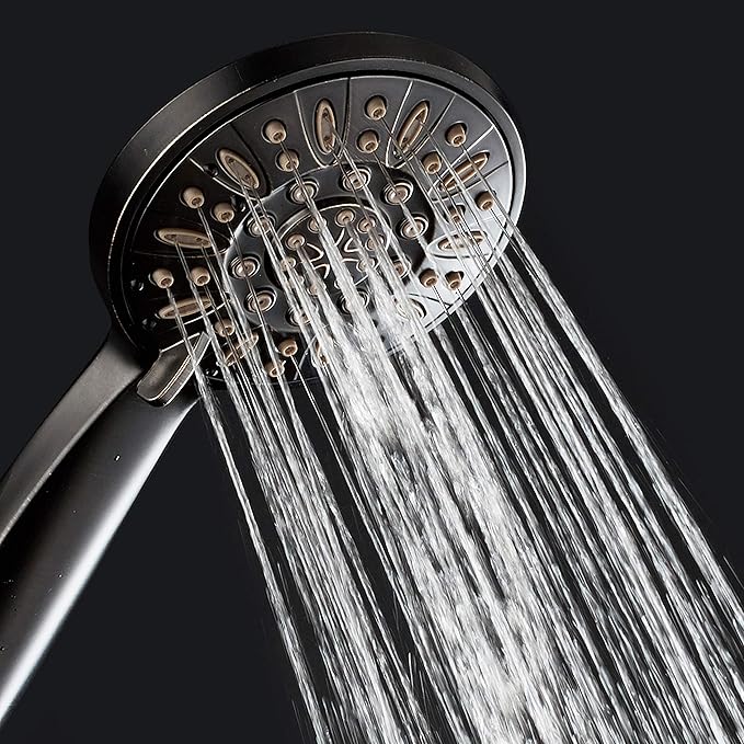 AquaDance High Pressure 6-Setting Oil Rubbed Bronze 4" Handheld Shower with Hose, The Ultimate Shower Experience Officially Independently Tested for Strict US Quality & Performance Standards – 1.8 GPM