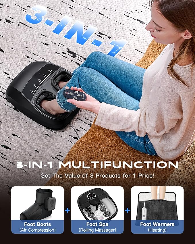 KINGJOY Foot Massager with Heat - Professional Shiatsu Deep Kneading for Neuropathy & Plantar Fasciitis Relief | 2026 Upgraded Model | Gifts for mom