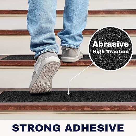 Outdoor Stair Treads Non Slip – 30" x 8" – 8-Pack Waterproof 80-Grit Grip Strips for Wooden Steps – Anti Slip & Anti Skid Step Treads – by STEPCORE