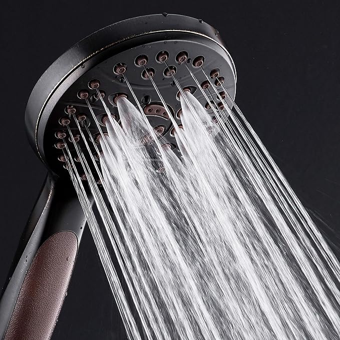 for California - High Pressure 6-setting Luxury Handheld Shower Head, 6 Ft Stainless Steel Hose, Anti Clog Jets, Anti Slip Grip, Top US Brand, Extra Wall Bracket - Brushed Nickel Finish