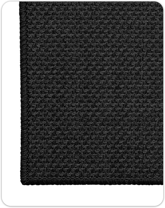 Color&Geometry Thin Door Mat Indoor Entrance Non Slip Rubber Backed, 17''x30'' Indoor Door Mats for Entryway, Dirt Trapper Doormat Washable Front Door Rugs, Ebony Black