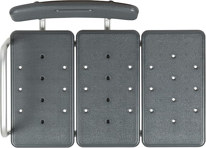Flash Furniture HERCULES Series 300 Lb. Capacity Adjustable Gray Bath & Shower Transfer Bench with Back and Side Arm