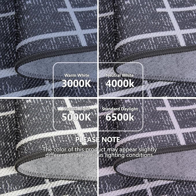 Non Slip Hallway Runner Rug 2.6x12, Modern Distressed Stripe, Washable Extra Long Rug, Woven Thin Low Pile Carpet Runners for Hallway 12ft Entryway, Kitchen, Walkway- Gray