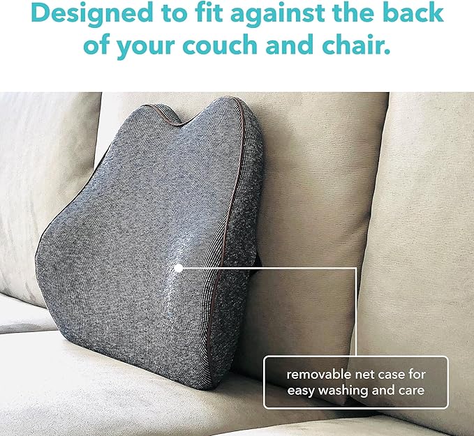 Cubii Cushii Back Support Cushion for Back and Lower Back Relief Universal Fit for Desk, Office, Kitchen Chairs, Couch Cushions with Advanced Lumbar Support
