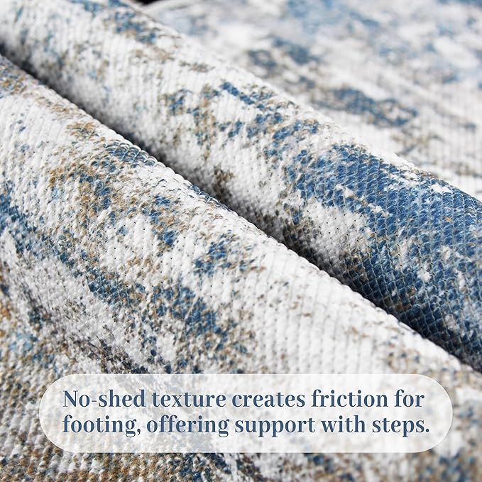 Non Slip Floor Runners for Dogs 2.6x8 Washable Runner Rug Abstract, Joint Support for Senior Dogs, Woven, Extra Grip Traction Runners for Hallway,Kitchen, Entryway, Multi