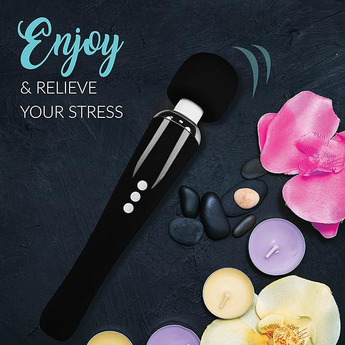 Therapeutic Cordless Massager - Powerful Massage Tool Handheld 8 Speeds 20 Patterns - Rechargeable Hand Massagers for Sore Muscles - Hand Held Massage Tool for Neck & Back