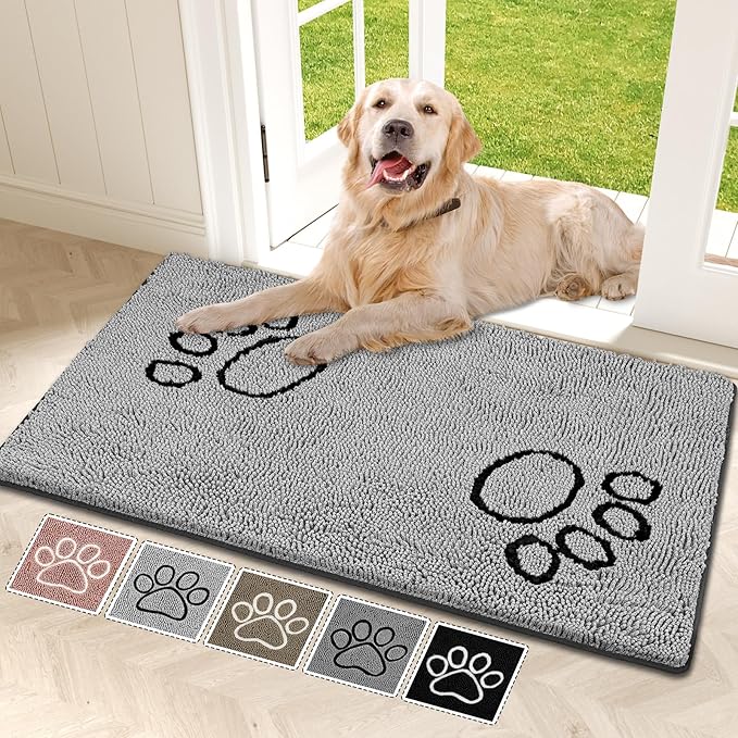 Bcoimo Super Absorbent Dog Door Mat, 48"*30" Anti Slip Mat for Muddy Paws, Pet Rugs for Dirty Paws Washable that Absorbs Moisture and Dirt, for Dog Cage and Pet Resting Carpet