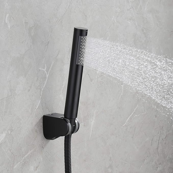 KES Handheld Shower Head with Extra Long Hose Shower Wand Holder Set Stainless Steel Hand Shower Matt Black, LP150-BK