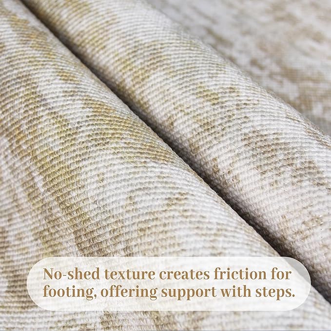 Non Slip Floor Runners for Dogs 2.6x14 Washable Runner Rug Abstract, Joint Support for Senior Dogs, Woven, Extra Grip Traction Runners for Hallway, Entryway, Walkway- Beige/Yellow