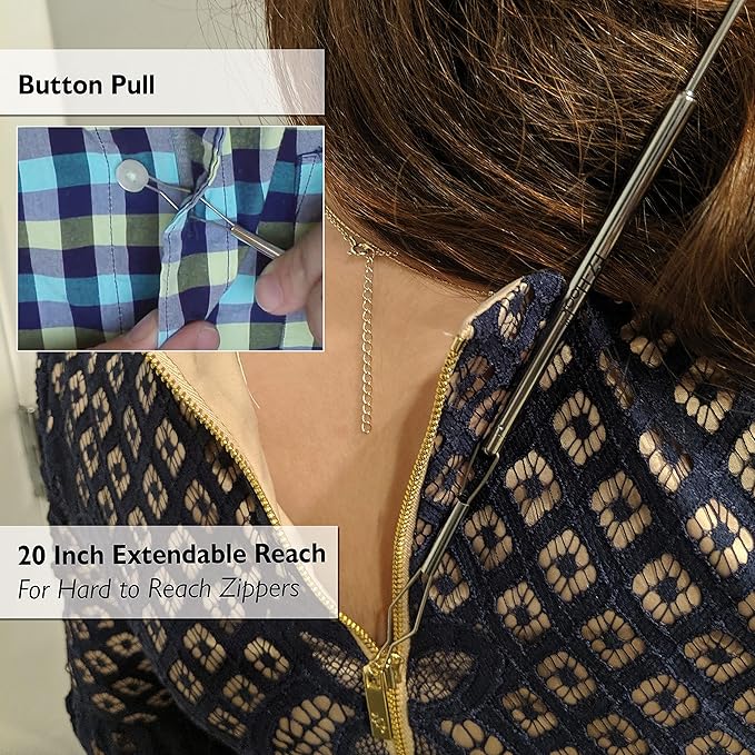The Beadsmith EZ-Hook 3-in-1 Fastening Tool – Bracelet Fastener, Zipper Pull & Button Looper, Jewelry Aid for One-Handed Use, Ideal for Necklaces, Bracelets & Clothing