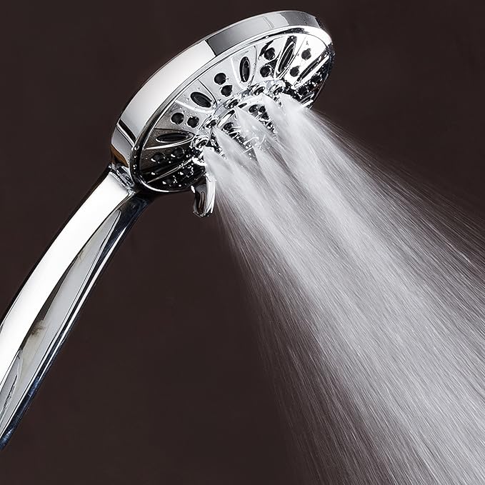 AquaDance 3316 High Pressure 6-Setting 4" Chrome Face Hand Held Head with Hose for The Ultimate Shower Experience Officially Independently Tested to Meet Strict US Quality & Performance Standards