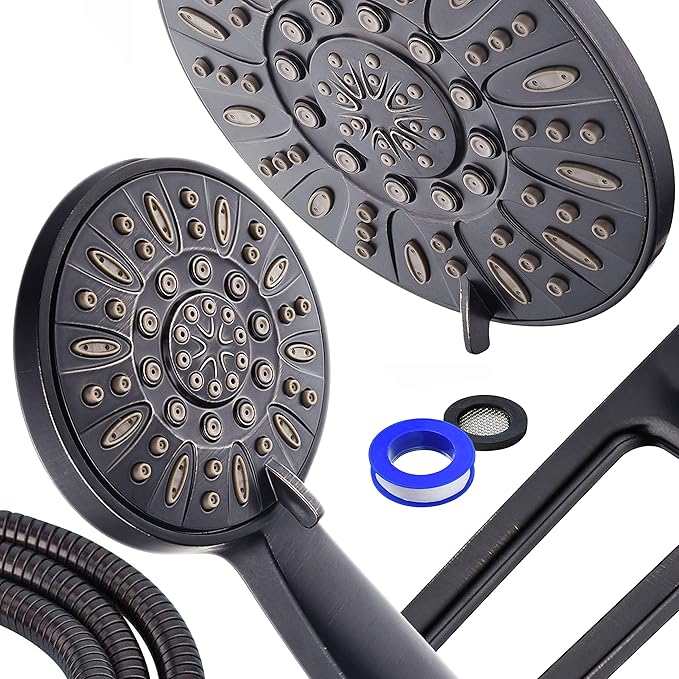 AquaDance High-Pressure 48-mode 3-way Shower Spa Combo with Adjustable 18" Extension Arm for Easy Reach & Mobility! Enjoy Luxury 7" Rain & Handheld Showerhead Separately or Together! Oil-Rubbed Bronze