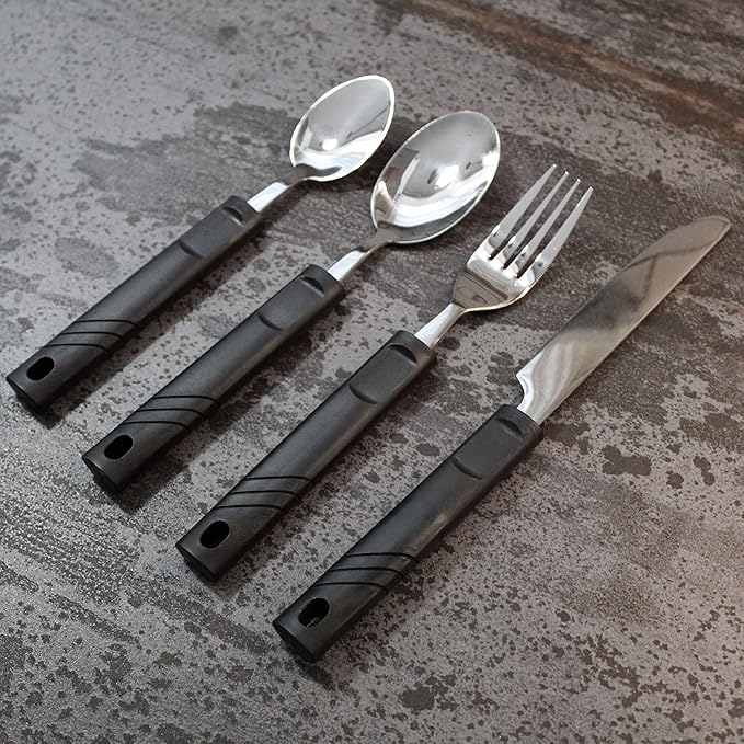 Rehabilitation Advantage Utensil Set with Lightweight Plastic Handles