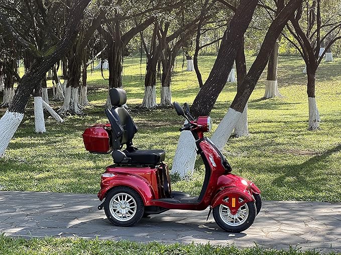 Heavy Duty 4 Wheel Mobility Scooters for Seniors & Adults 500lbs Capacity - Electric Powered Chair - 1000W All Terrain Fast Mobility Scooter for Travel w/Long Range Battery Remote Key