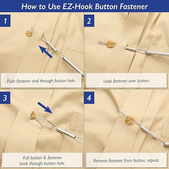 The Beadsmith EZ-Hook 3-in-1 Fastening Tool – Bracelet Fastener, Zipper Pull & Button Looper, Jewelry Aid for One-Handed Use, Ideal for Necklaces, Bracelets & Clothing