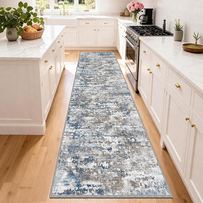 Runners for Hallways Ultra Non-Slip 3x10 Long Runner Rugs Washable Abstract Tear and Stain Resistance No Pile Lightweight Modern Rug Runners for Entryway, Kitchen, Walkway, Entrance, Multi
