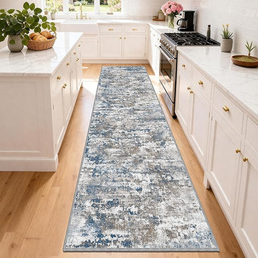 Runners for Hallways Ultra Non-Slip 3x10 Long Runner Rugs Washable Abstract Tear and Stain Resistance No Pile Lightweight Modern Rug Runners for Entryway, Kitchen, Walkway, Entrance, Multi